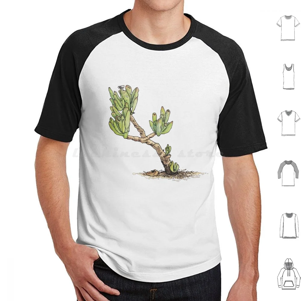 Gollum T Shirt Big Size 100% Cotone Cactus Succulente Gollum Plant Life Biologia Botanica Nature Garden Fly Insect Water Earth