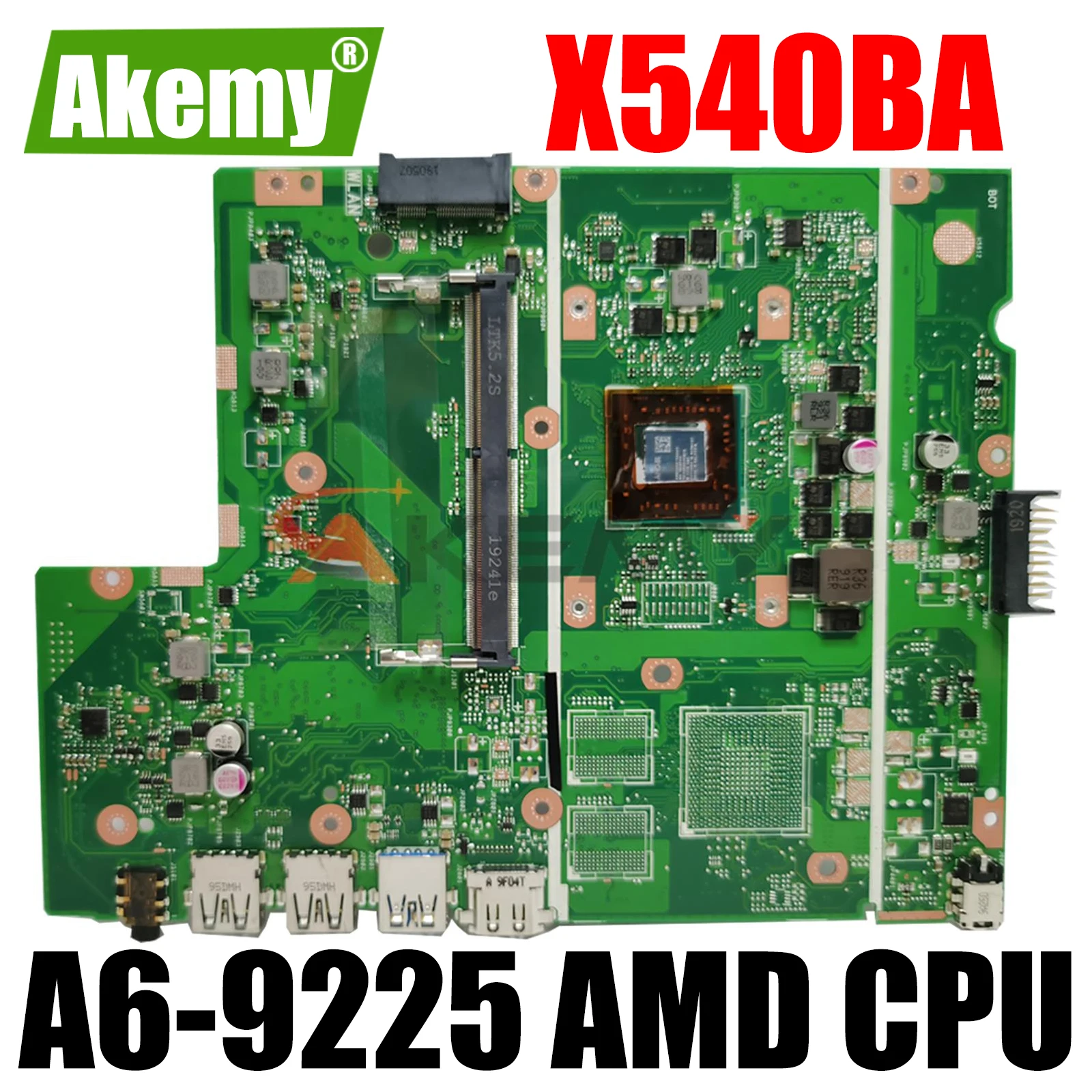 

X540BA Motherboard for ASUS X540BA X540B F540B A540B X540BP Laotop Motherboard Mainboard AMD A6-9225 CPU UMA DDR4