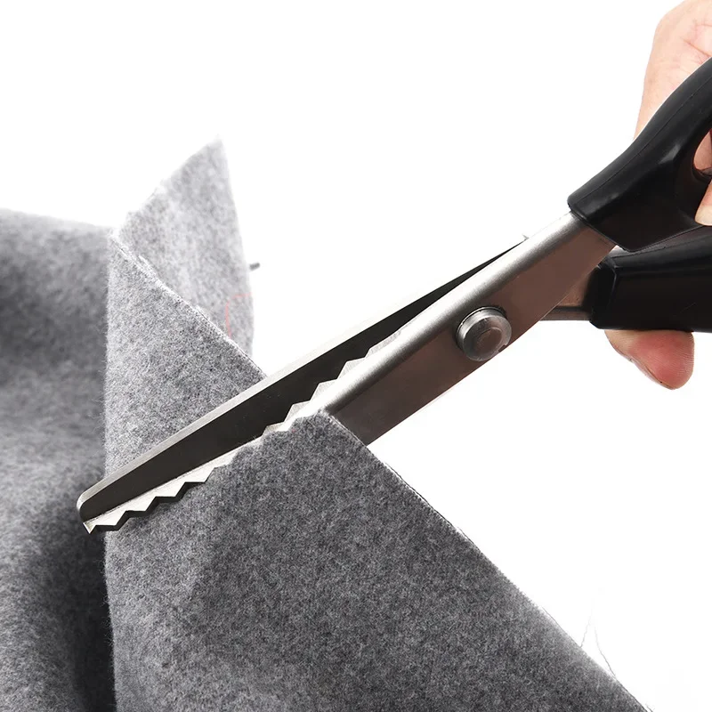 Stainless Steel Shears Lace Scissor Professional Dressmaking Zig Zag Cut Tailor Clothing Fabric Leather Serrated Sewing Scissors