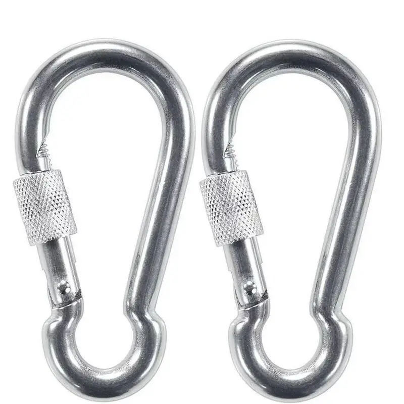 Description Picture 4 of itemM6/M8/M10 304 Silver Stainless Steel Lock Ring Safety Snap Hook Carabiner Spring Snap Quick Link Outdoor Climbing Gear Equipment