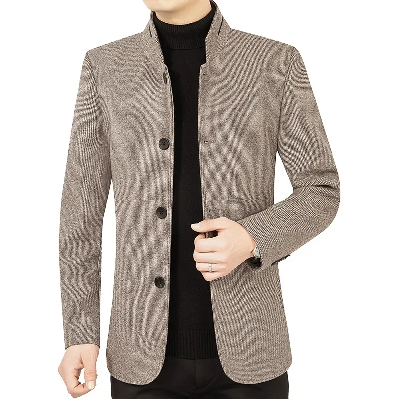 Blazer Jacket Male Autumn Slim Fit Blazers Suits Coats Woolen Blends