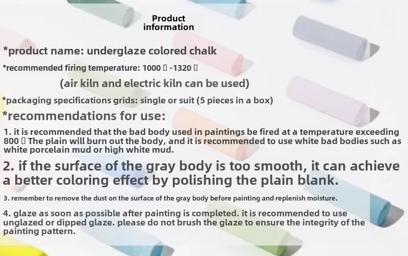 Medium-High Temperature Underglaze Ceramic Crayons-Premium Tools for Handmade Pottery & Ceramic Art Projects