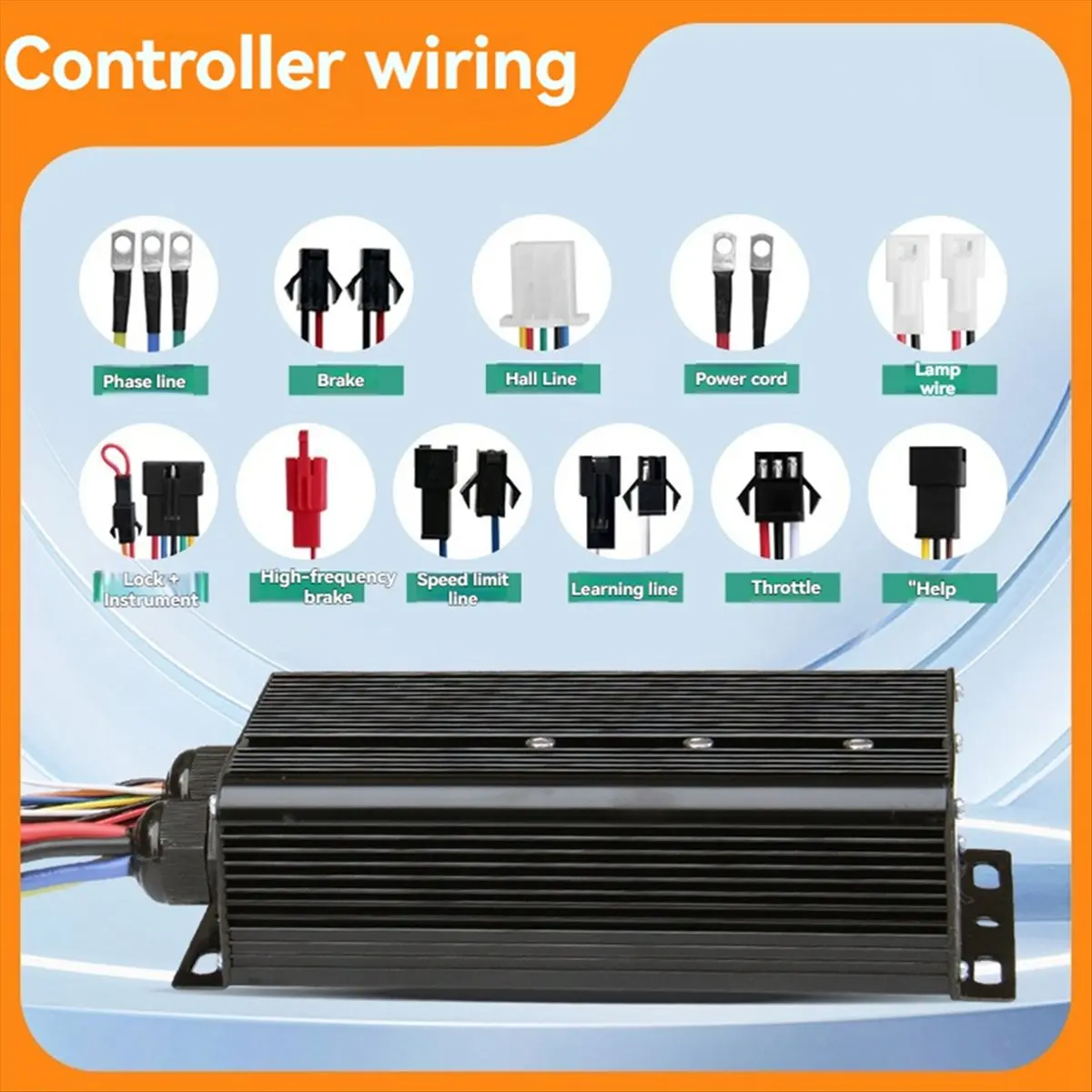 AD10 전자 자전거 3 모드 컨트롤러 세트 80A 48V -72V 사인파 컨트롤러 UKC1 디스플레이 컬러 스크린 전자 자전거 액세서리