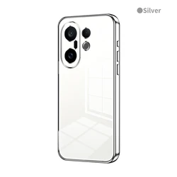 Fashion Electroplating Transparent Silicone TPU Shockproof Case for Vivo S30 (Silver)