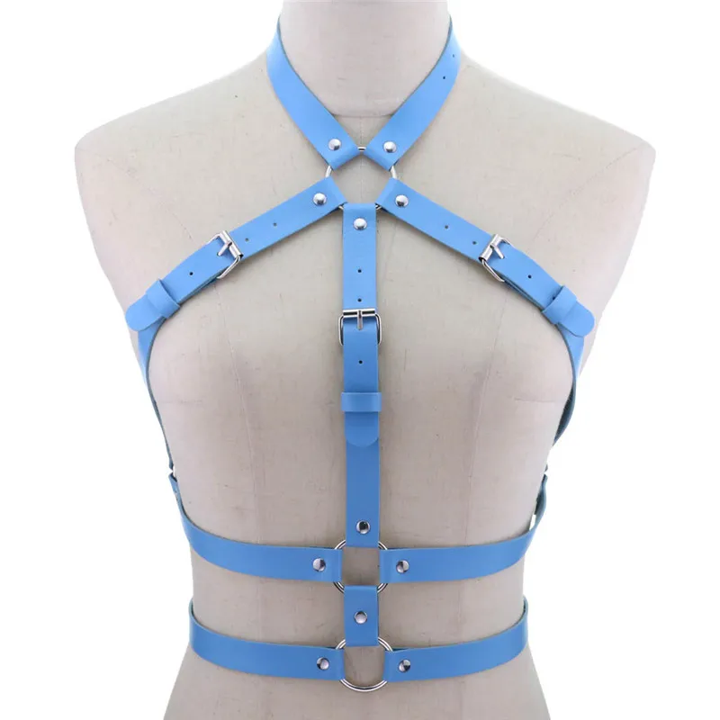 Trendy Leather Punk Round Top Body Harness Rave Jewelry for Women and Girls Goth Festival Fashion Gothic Accessories 2022 New 