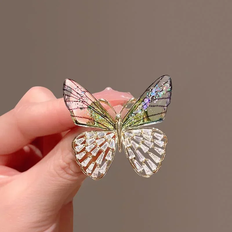 1 Pcs Classic Jewelry Butterfly Brooch Vintage Pin Rhinestone Exquisite Brooch Women Bridal Gift Dress Accessories Elegant Pin
