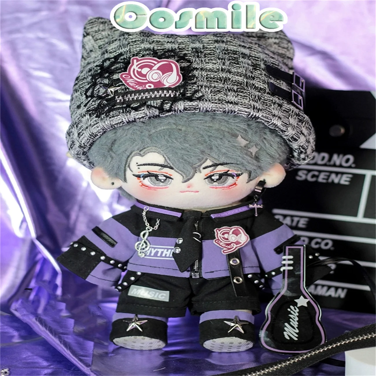 

No attributes Kpop Star Idol Purple Punk Rock Cool Guy Yinni for 20cm Plush Doll Stuffed Only Clothes Plushie Clothing KL Apr