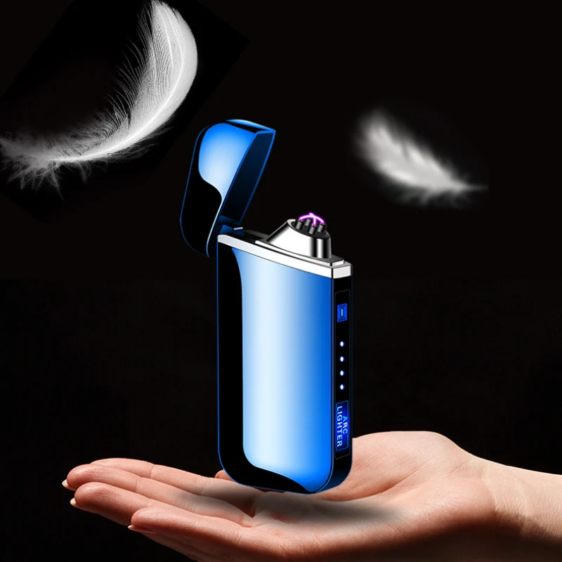 2025 New USB Rechargeable Metal Lighter Double Arc Men's Cigarette Ignition Tool Lighter Rechargeable Type C Type Free Delivery