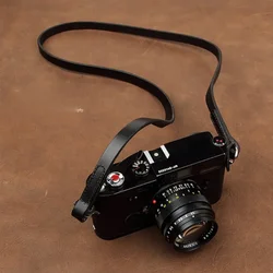 Handmade Genuine Leather Camera Strap Shoulder Sling Belt (Black)