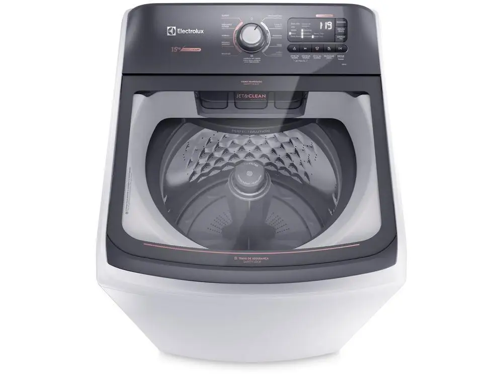 Lavadora de Roupas Electrolux 15kg Cesto Inox 11 Programas de Lavagem Branco Premium Care LEC15 - 110V 5