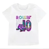Funny T-shirt for 6-12 Roller Skating Print Kids Rollin Into Clothing Baby New Fashion White T-shirts Street Trend Tees Tops 5