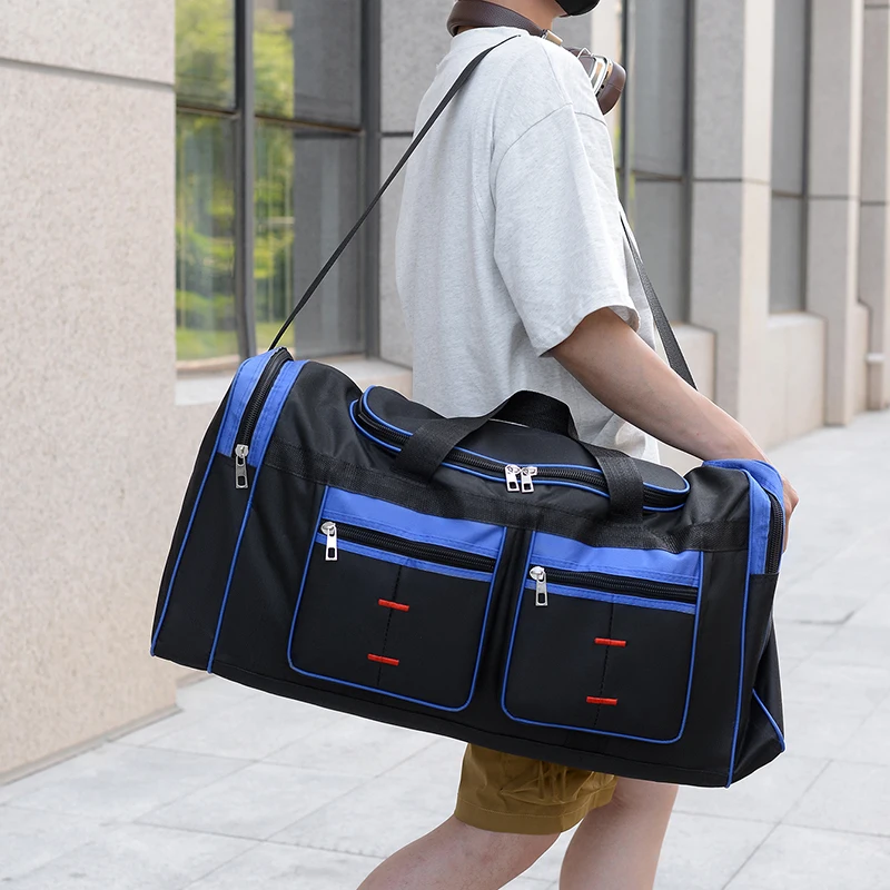 Men's Sports Travel Bag, Extra Large Capacity, Multi-Pocket Crossbody Luggage Bag - 4