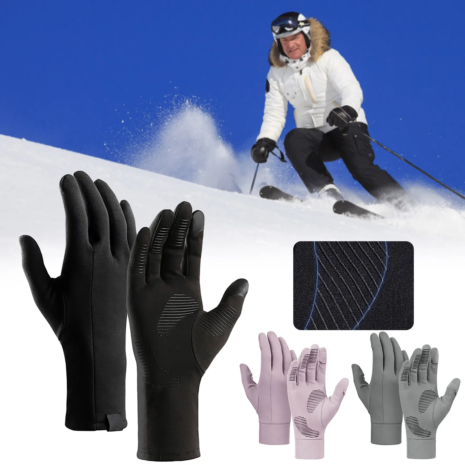 WinterRunningGlovesScreenLightweightThermalWarmMittensFleece