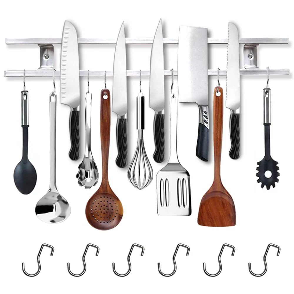 Magnetic Knife Holder Wall Stainless Steel Knife Magnetic Strip 18 Inch Wall Magnet Bar Rack Hooks knife holder magnetic knife strip