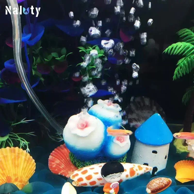 Aquarium Decoration Oxygen Set Fish Tank Silent Air Pumps Air Stone Volcano Conch Bubble Stone Aquarium Accessories Oxygen Pump 3