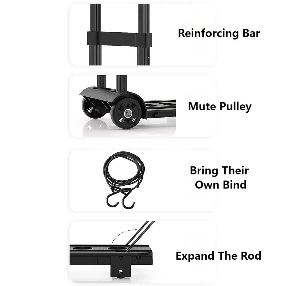 Folding Shopping Cart Household Portable Trolley Cargo Handling Trailer Luggage Pick up Express Grocery Hand Cart