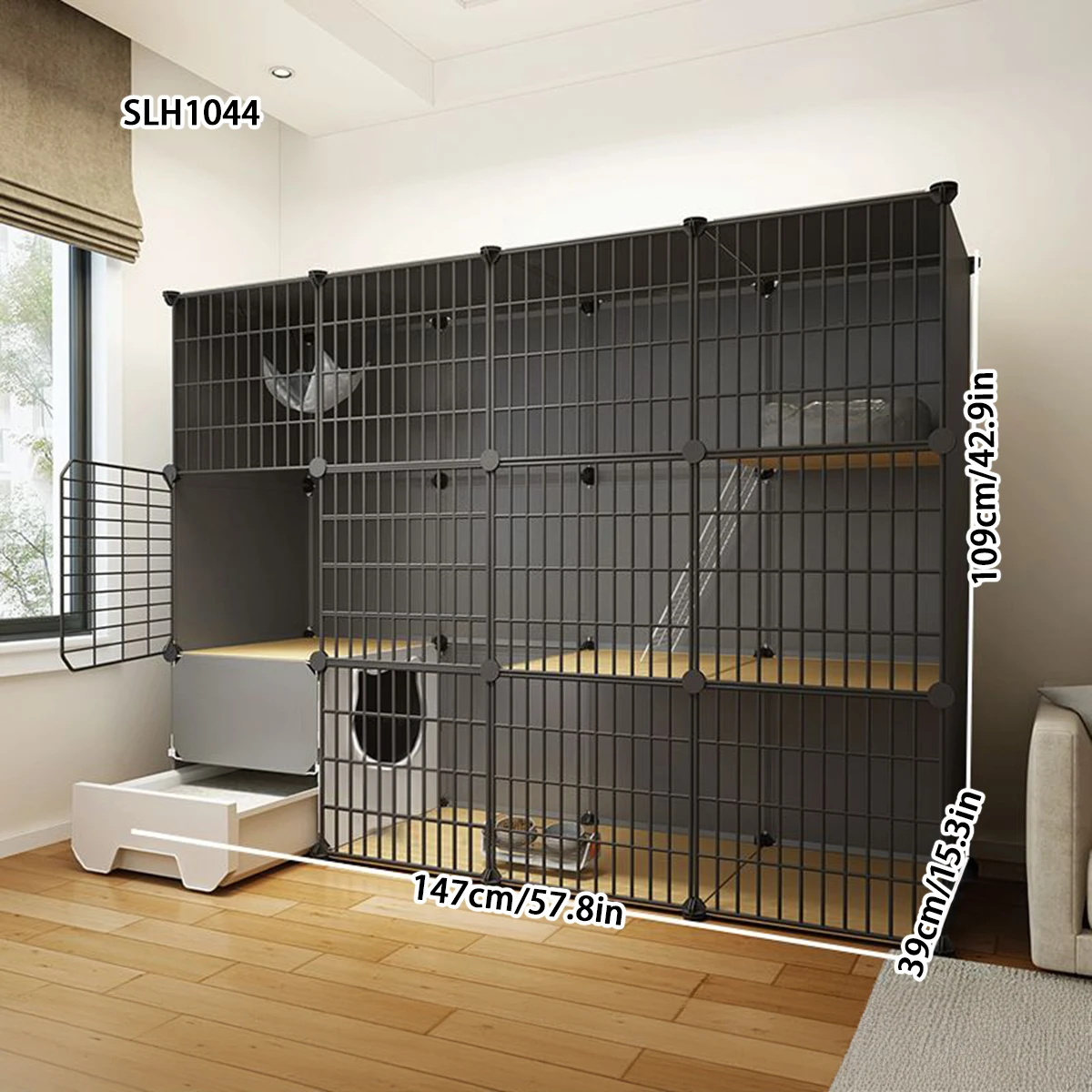 Cage with Integrated Litter Box for Small Pets 5