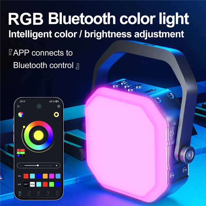 Регулируемая подсветка для видеокамеры RGB с поворотным кронштейном на 360 градусов, перезаряжаемая портативная подсветка для DSLR SLR