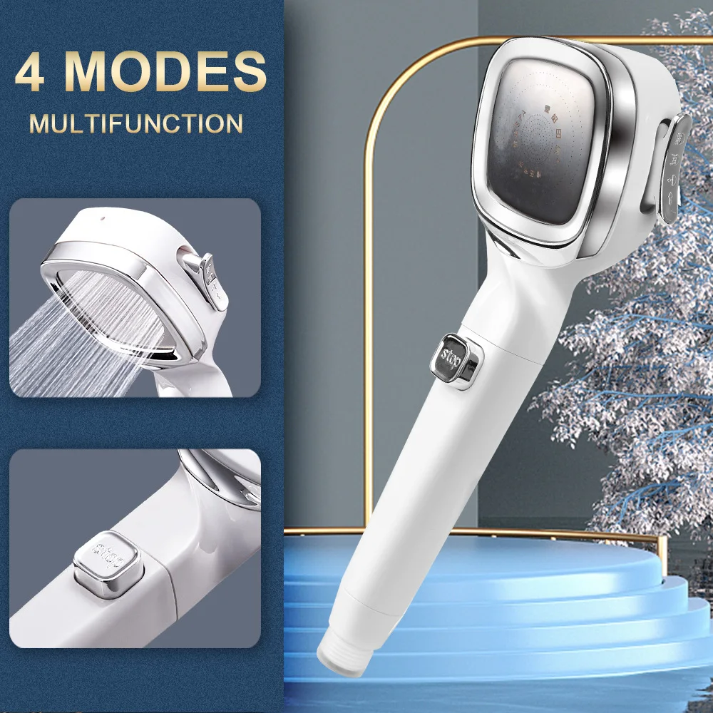 With Switch High Pressure Bathroom supplies Adjustable High Pressure Shower Head 4 Modes Water Saving Shower Nozzle