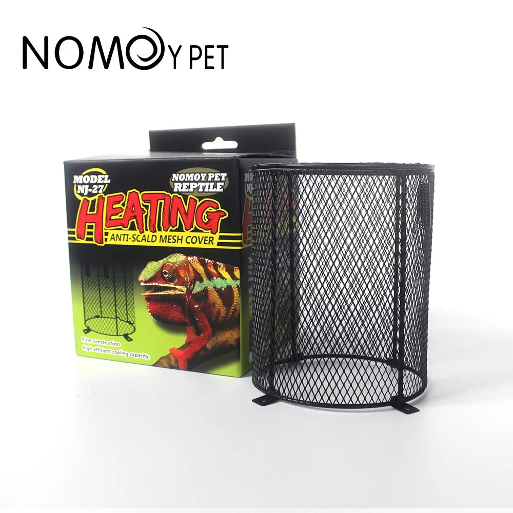 Nomoypet Reptile Anti-scalding Lampshade Lizard Turtle Heating Lamp Mesh Cover Round/Square Bulbs Metal Mesh Cover