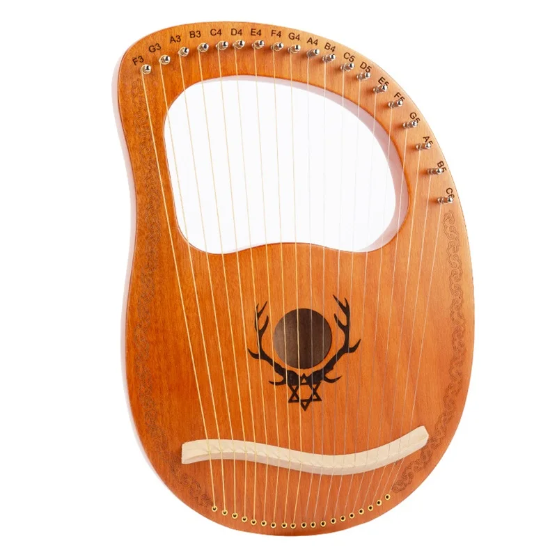 

Деревянный из красного дерева Lyre 19-струнный музыкальный инструмент Harp с инструментом для настройки, подарки для любителей классической музыки, начинающих, простой в освоении