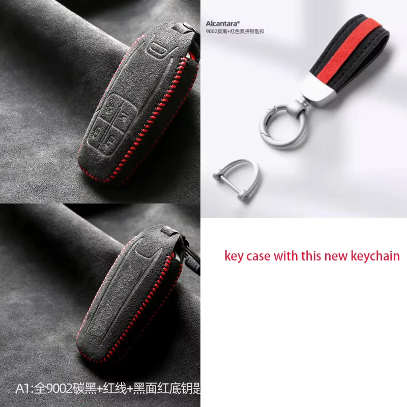 Étui En Cuir Pour Clé Ferrari - Compatible SF90, F430, 488, 812, Roma, F8… - Protection 4 Boutons - Noir - Accessoire Voiture De Luxe