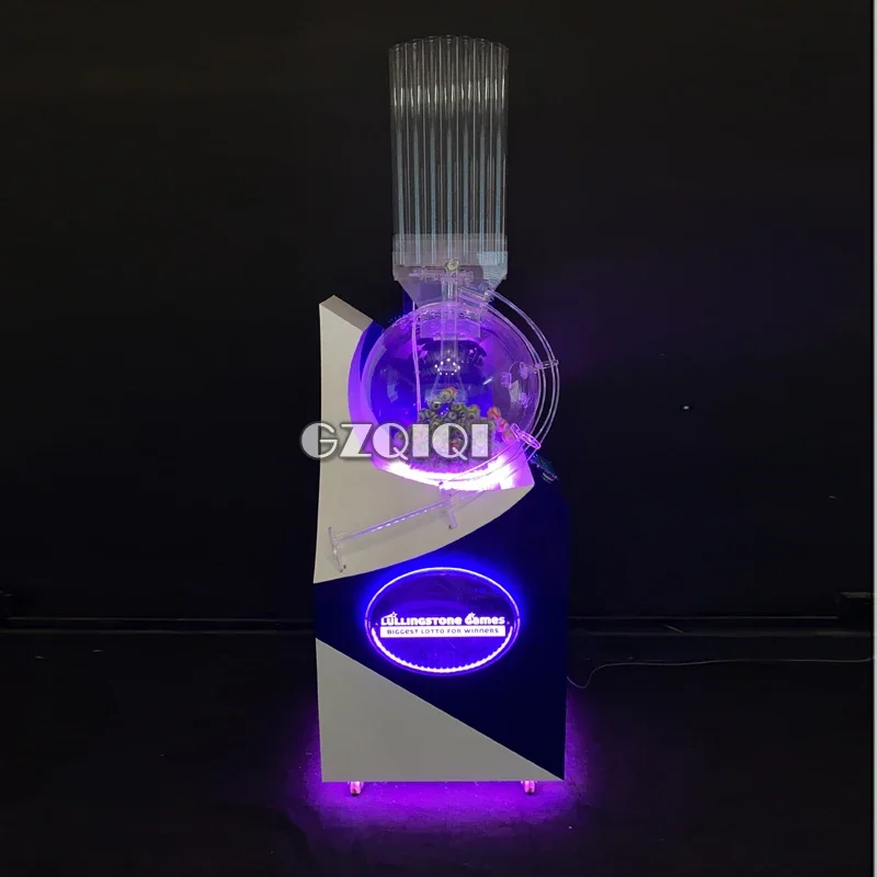 made lottery machine by air mixing with LED lights roulette wheel