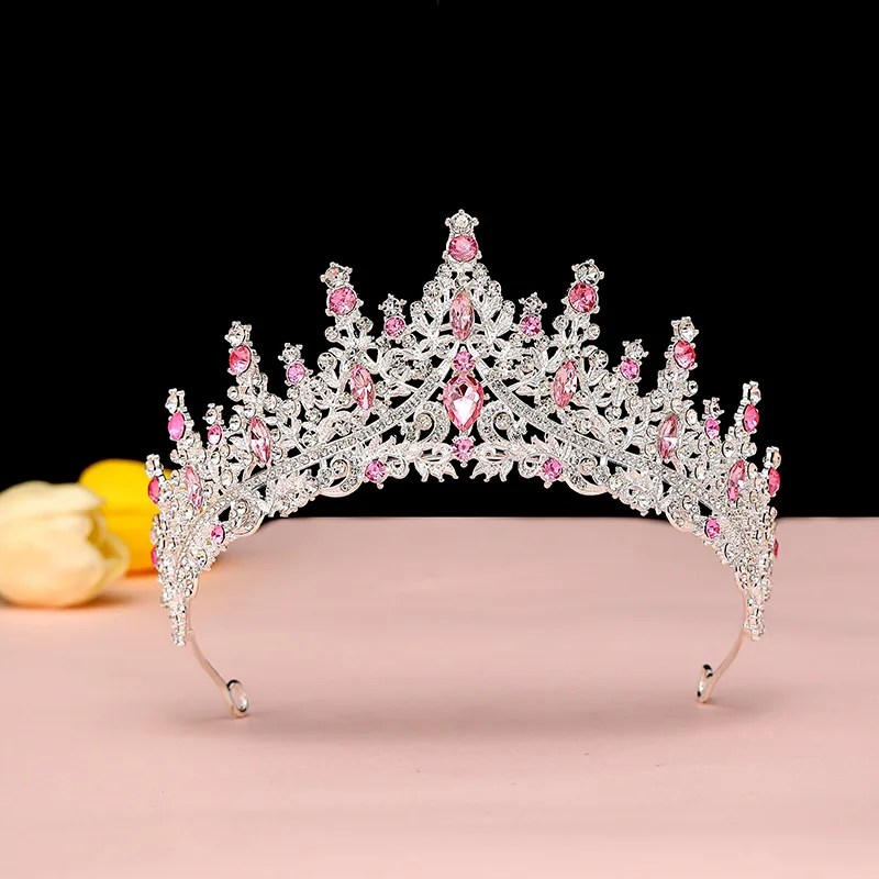 Black Crowns For Women Baroque Rhinestone Crown Tiara Halloween Hair Jewelry Accessories Party Headpieces Gift for Friend