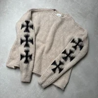 Y2k Fashion Casual Sports Oversized Pullover Punk Gothic Harajuku Couple Men's Sweater Retro Hip-hop Winter Warm Knit Sweater 1