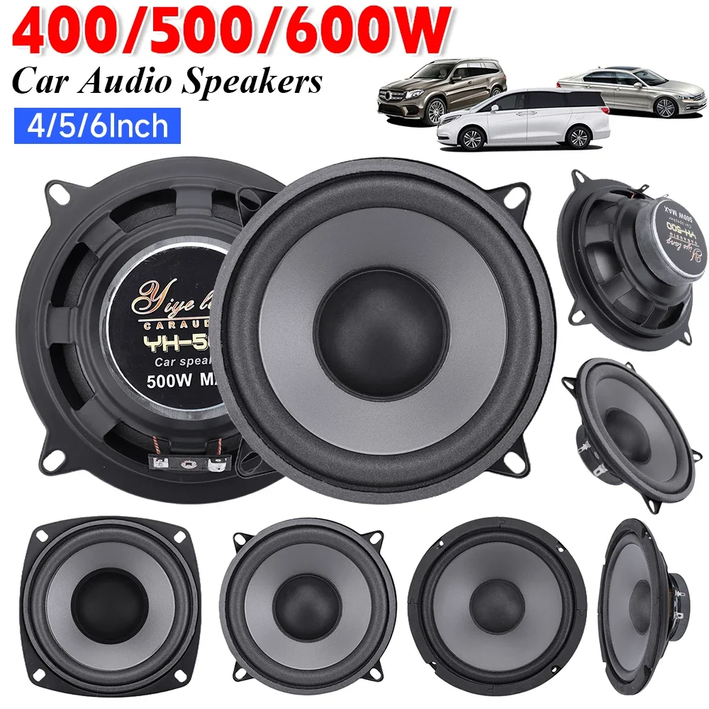 Car Speakers 4/5/6 Inch 400-600W 2-Way Vehicle Door Audio Music Stereo Subwoofer Full Range Frequency Automotive Speakers