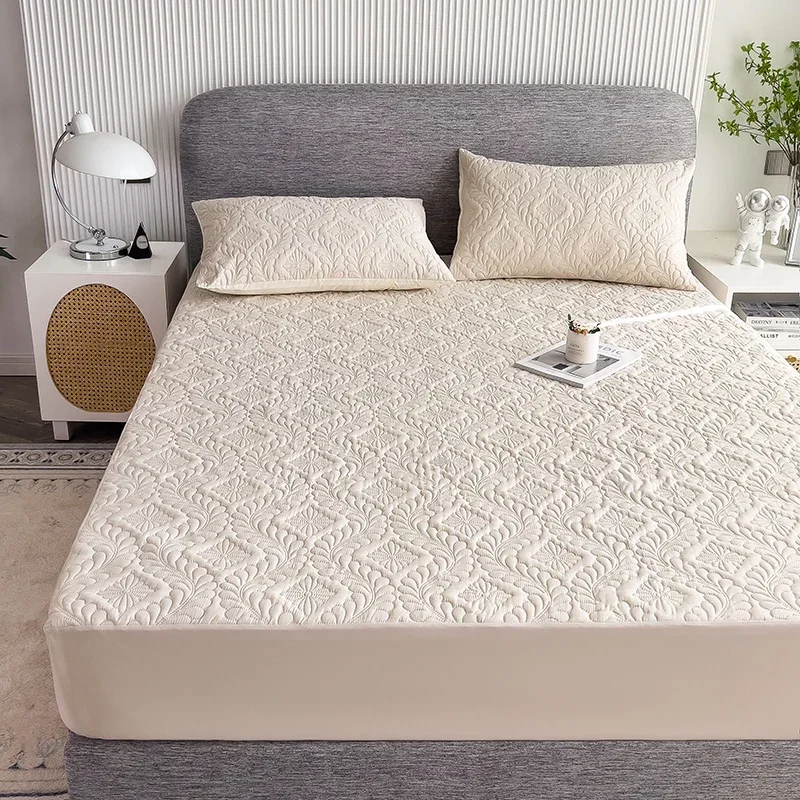 Waterproof Thicken Mattress Pad Protector Breathable Durable Fitted Sheet Bed Cover Quilted Embossed 150x200 180x200 200x220