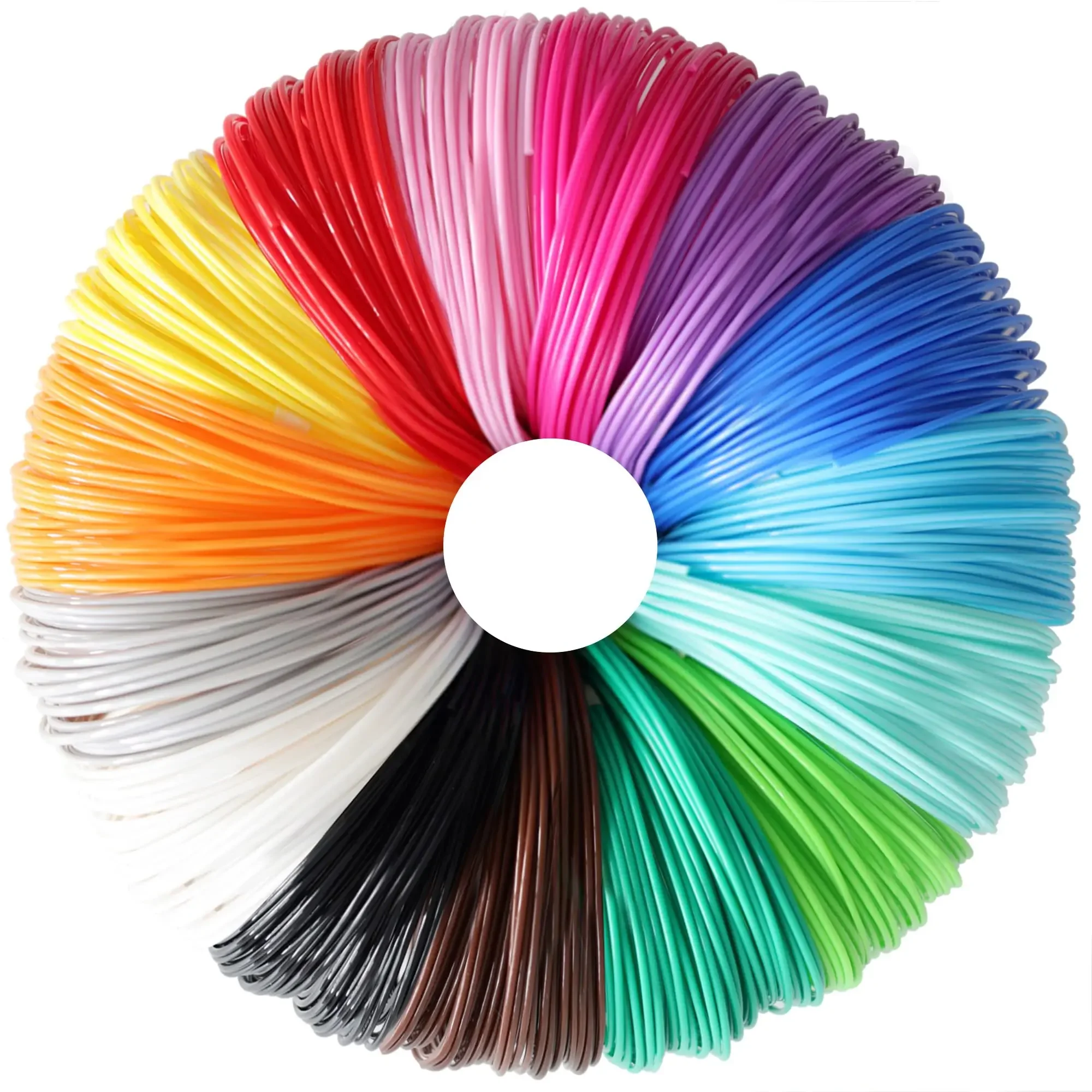 Colored PLA Filament for 25M 30M 36M 45M 50M 96M 100M 150M 200M Smoke-free Safe Plastic Refill for 3D Children's Printing Pen