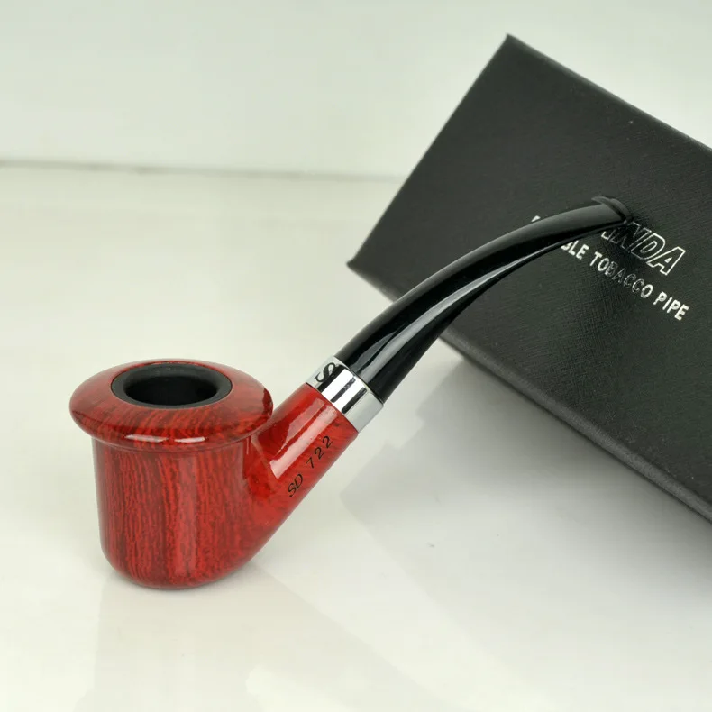 

Smooth bakelite curved pipe gift box set flat bottom smoking set