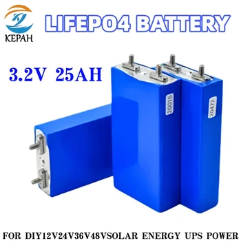 Cella batteria LiFePO4 da 3,2 V 25 Ah | Fosfato di ferro al litio a ciclo profondo per energia solare fai da te 12V/24V/36V/48V/alimentazione esterna/barche EV