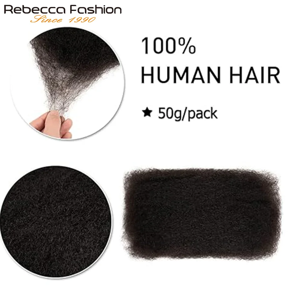 Human Hair Extensions Rebecca Fashion Afro Kinky Bulk Natural Black/Brown Lightweight For Braiding Styling Everyday Wear