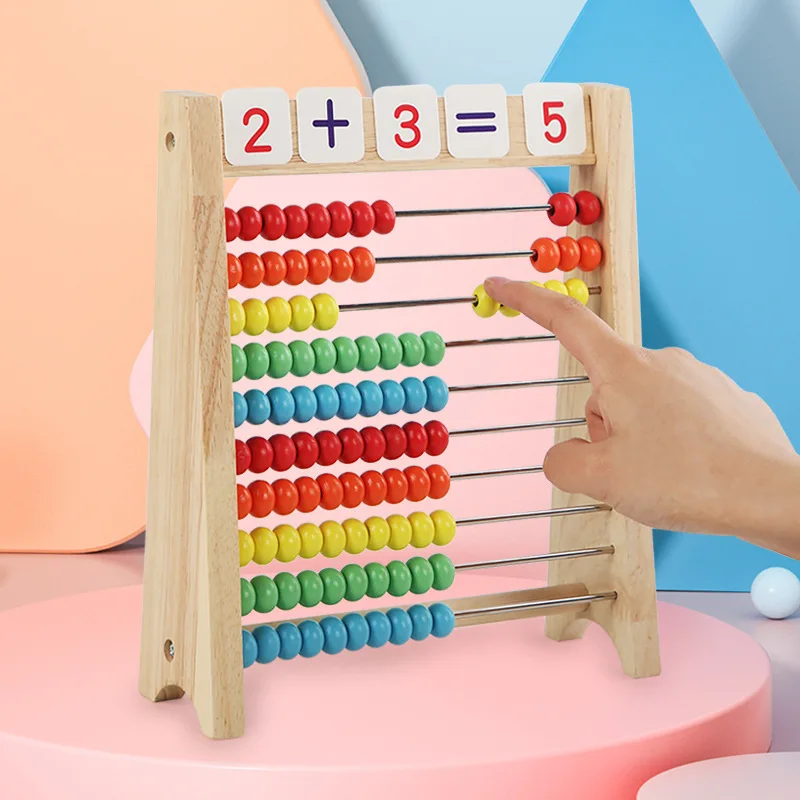 

Классическая деревянная обучающая счетная игрушка, 100 бусин, математические обучающие игрушки для дошкольного обучения, цифры Монтессори, арифметический Абакус, подарок для малыша
