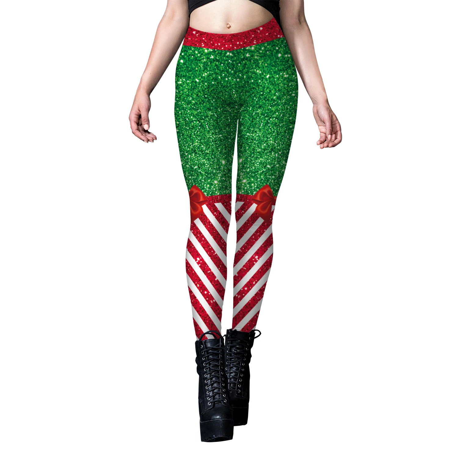 Christmas Leggings for Women Fashion Cute Creative Xmas Trousers Elk Snowflake Print Sexy Leggings Hip-Up Cosplay Partywear