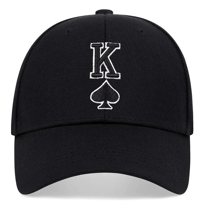 Unisex Poker K Buchstaben-Stickerei Baseballkappen Frühling und Herbst Outdoor Verstellbare Freizeithüte Sonnenschutzhut Sport Golfkappe – Detail 4