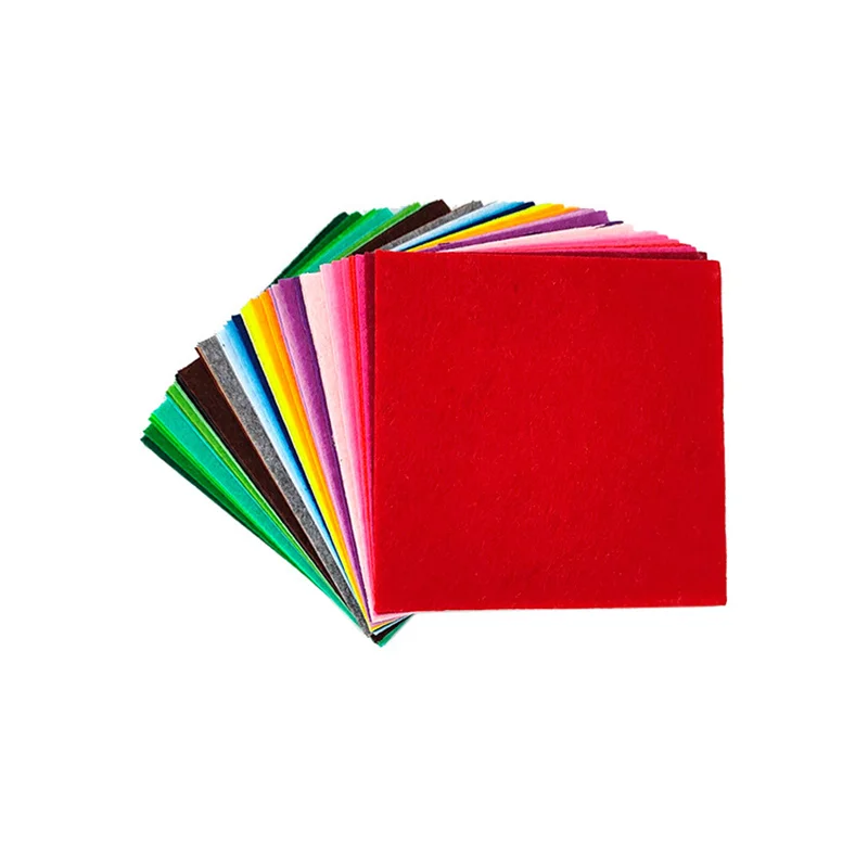 40Pcs 40*40cm Felt Fabric Sheet Approx 16x16 inch Craft Non-woven Fabric Set Mixed Colors 1mm Thick Needlework Sewing DIY
