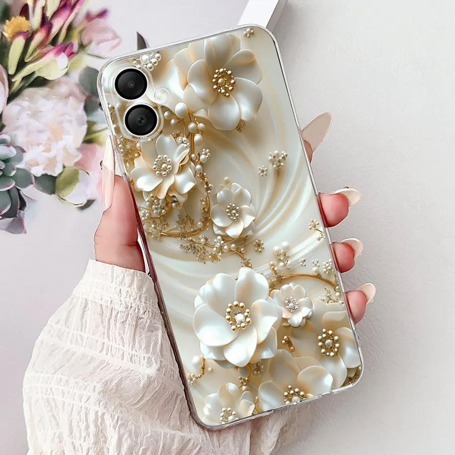 Floral Love Heart Soft Silicone Phone Case - Elegant TPU Cover