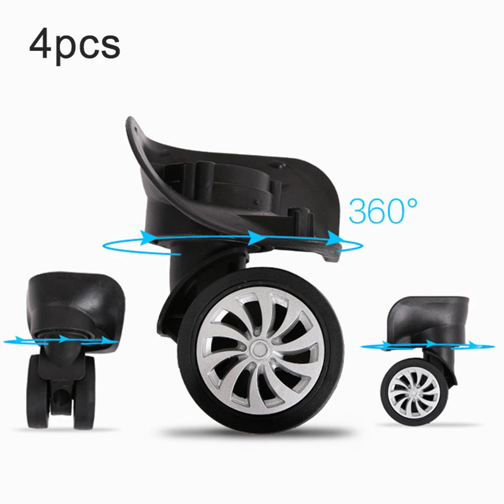 Hot sale 4pcs/set Replacement Luggage Suitcase Wheels Swivel Universal Wheel Black Dual Roller Wheels outdoor travel traveling 3