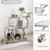 Home Bar Serving Carts 3 Tier Kitchen Carts on Wheels Mobile Bar Carts for Home Kitchen Dining Room Living Room Party, Chrome 4