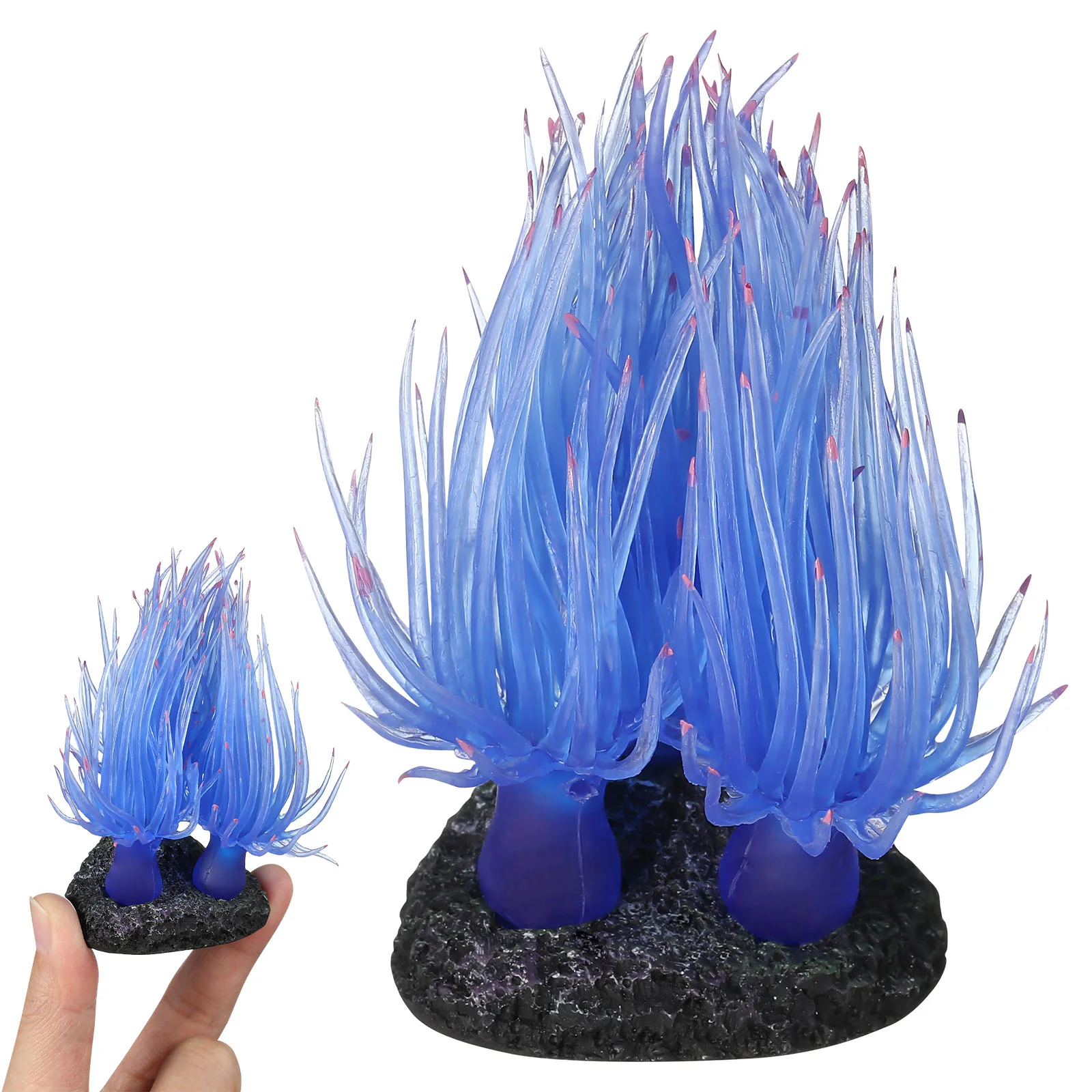 Flexible Artificial Coral Soft Decor Fish Tank Aquarium Water Landscape Accessories Pet Products Non Toxic Sea Anemone Base