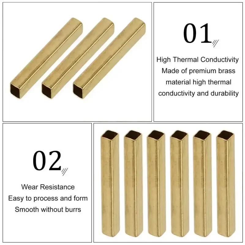 Brass Square Tube Hollow, 6-20mm, Multiple Lengths, Craft & DIY Supplies