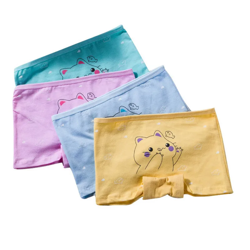 Girls Cartoon Boxes Children Cotton Underwear Cute Pattern Printing Panties 4pcs Size 2T-10T girls underwear,girls panties,kids underwear