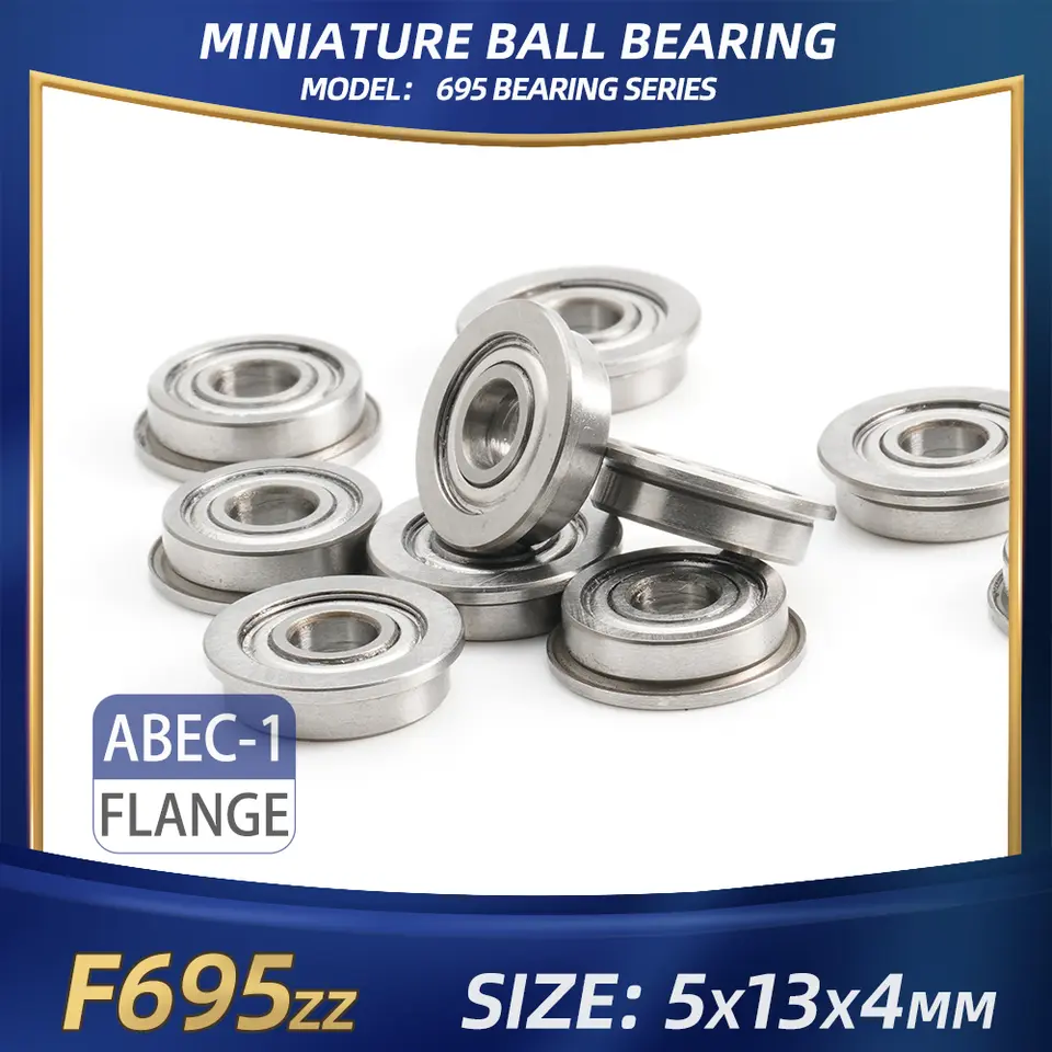 FUSHI 695zz 695 2rs Bearing 5x13x4 mm 10Pcs Stainless steel S695zz Flange F695 2rs Bearing For VORON 3D Printer,RC Car image 12