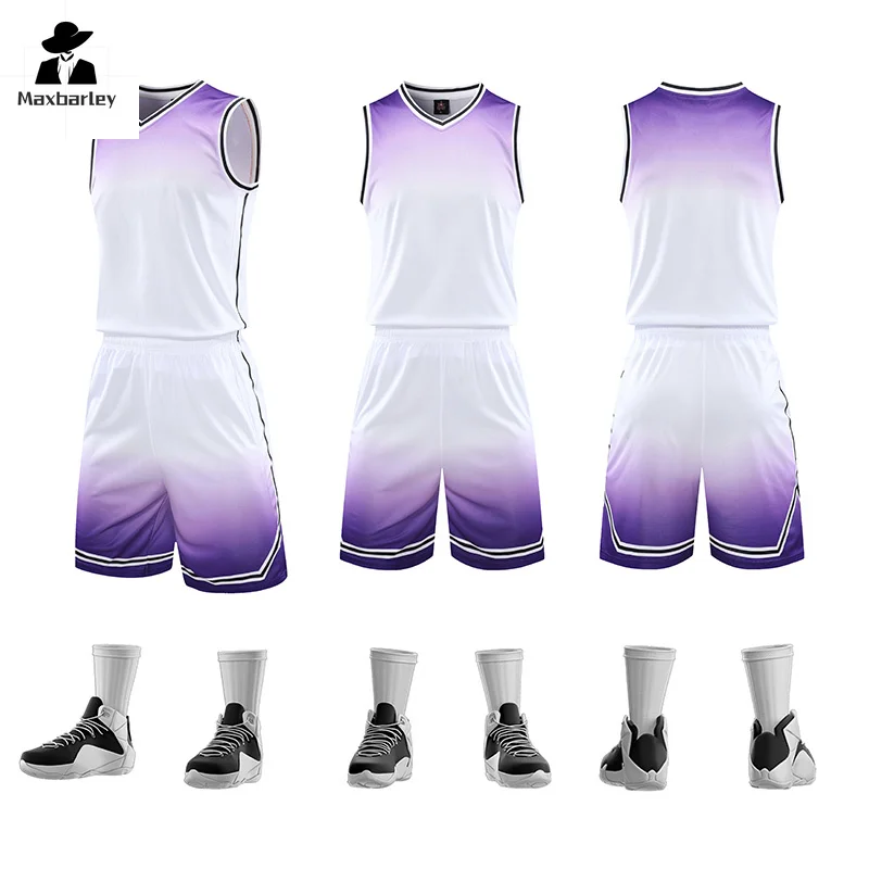 Basketball Training Clothes Suit Men's Summer Comfortable Gradient Vest Shorts Jogging Fitness Sports Clothing Men's 2-piece Set