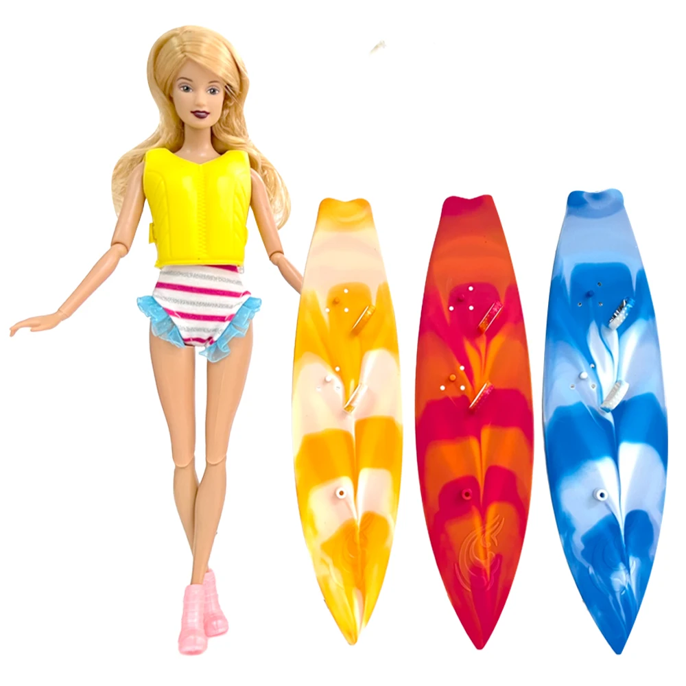 Summer Beach Swimwear for Barbie Clothes Doll Accessories Fashion Beach Surfboard Kayak Motorboat for Ken Doll Toy