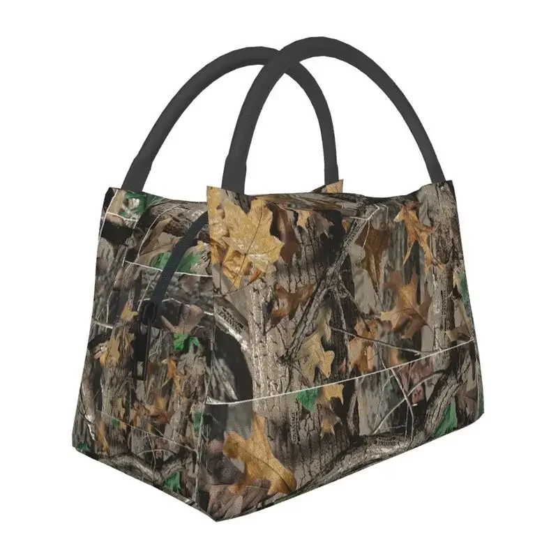 

Real Tree Hunting Camo Camouflage Military Portable Lunch Boxes for Women Multifunction Thermal Cooler Food Insulated Lunch Bag