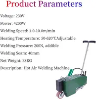 230V 4200W TPO Waterproof Coil Hot Air Welding Machine Roof PVC Edge Sealing Electric Fusion Welding Automatic Crawling Welder 2